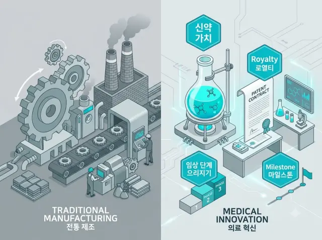 바이오 기업 기술이전 및 로열티 모델