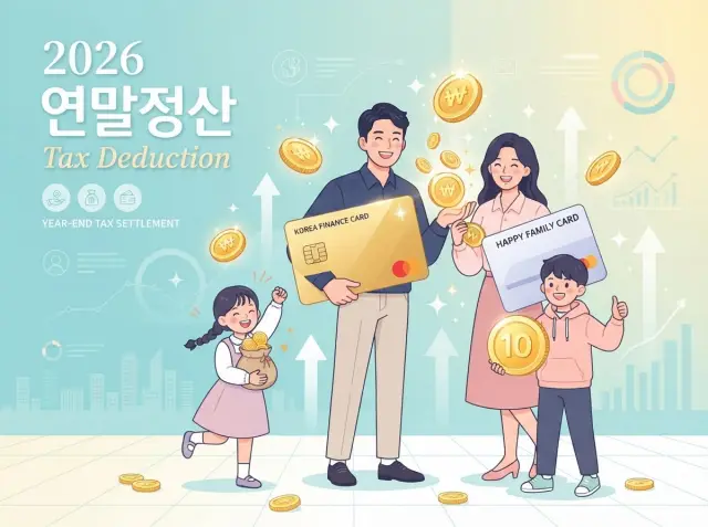 연말정산 전 홈택스 카드공제 점검 일러스트