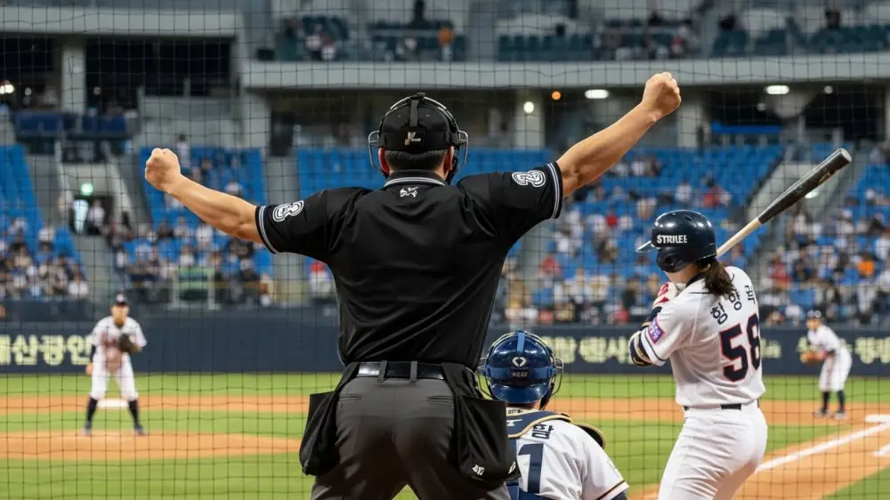 야구여왕 블랙퀸즈 vs 레이커스 경기 중 심판