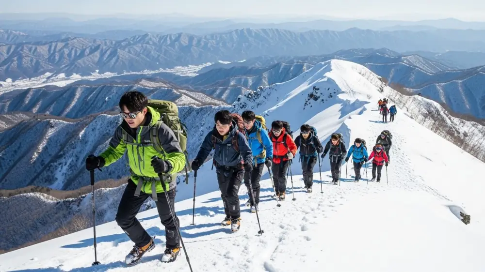 초보자도 가능한 겨울 눈꽃산행으로 쉬운 코스