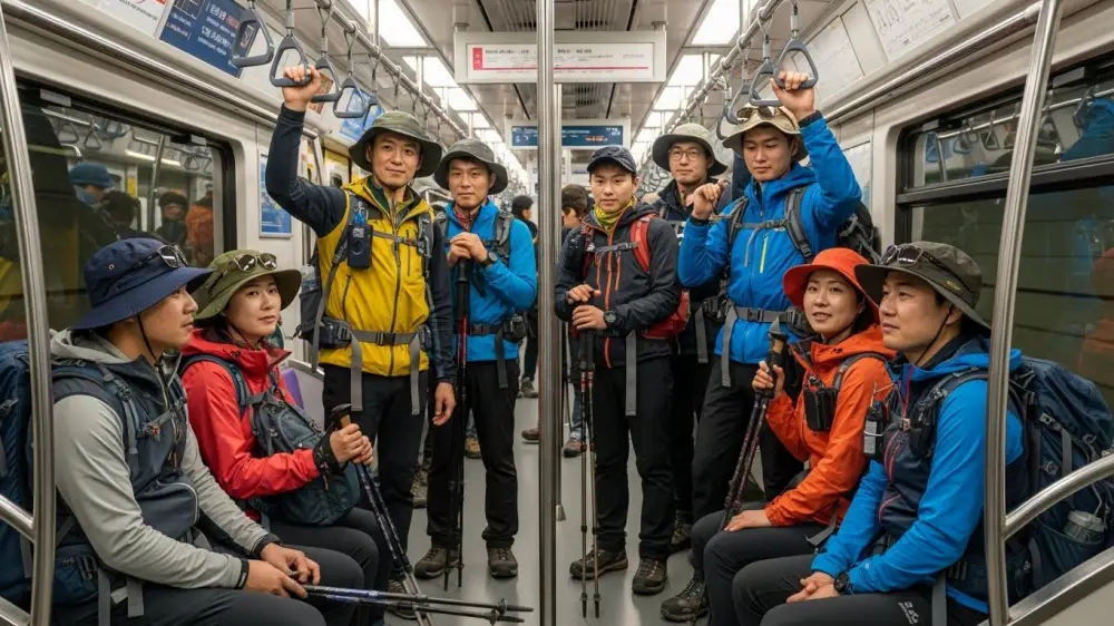 수도권 눈꽃산행 단체 이동