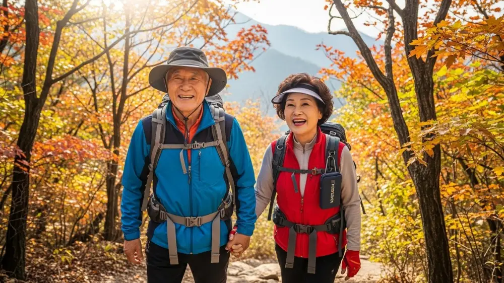 기초연금을 수급받는 노부부의 산행