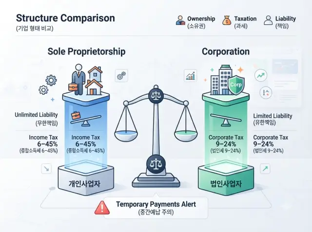 개인 vs 법인 핵심 비교