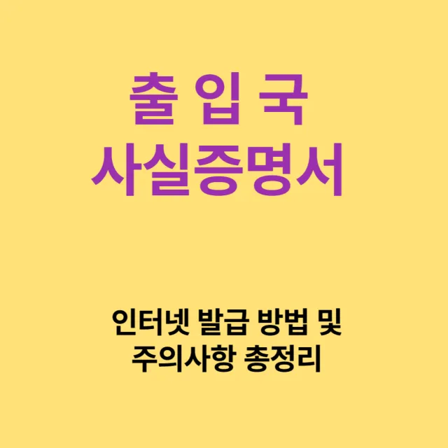 출입국사실증명서