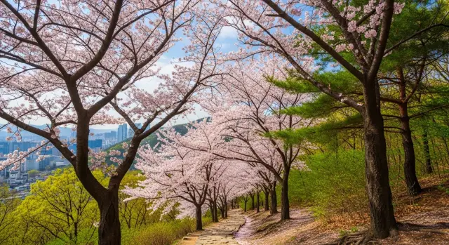 벚꽃 개화의 아름다움