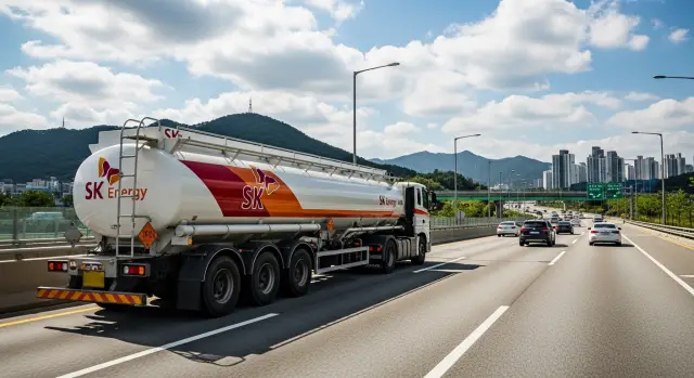 석유를 운반하는 유조차