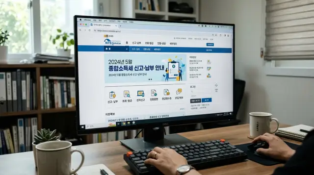 홈텍스에서 금융소득을 조회하는 납세자