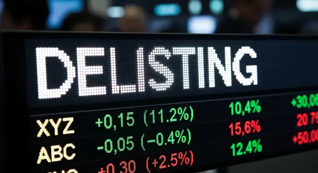 상장폐지를 알리는 전광판