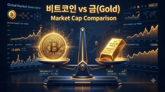 비트코인 시가총액과 금의 규모 비교
