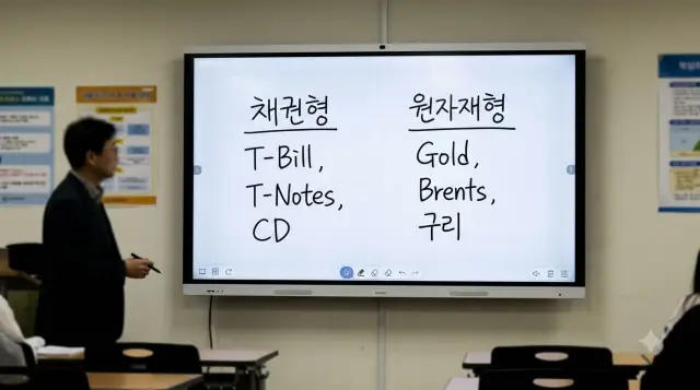 ETF 기초자산 중 채권 및 원자재를 기반으로 하고 있음