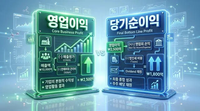 재무제표 필수 항목인 영업이익과 당기순이익의 개념 차이