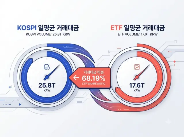 국내 상장 ETF의 코스피 비중