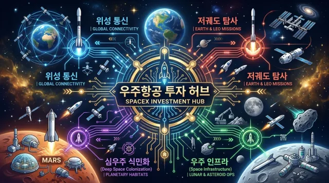 우주항공 투자 4가지 전략 허브 로드맵