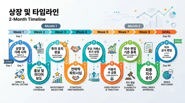 스페이스X 상장 관련 주요 이벤트 타임라인 인포그래픽