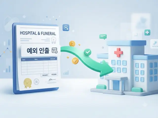 병원비 및 장례비 예외 인출 절차 안내